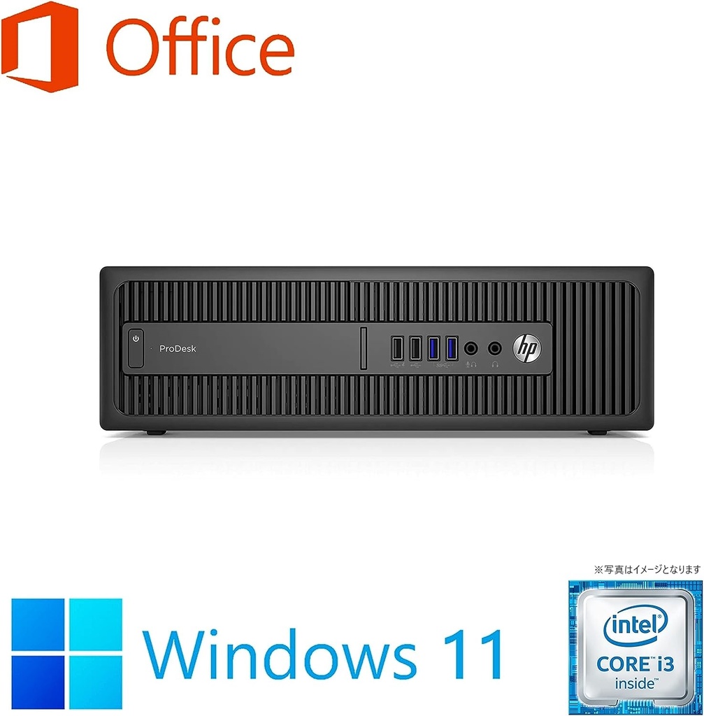 HP (エイチピー) デスクトップPC 600G2/Win 11 Pro/MS Office H&B 2019/Core i3-6100/WIFI/Bluetooth/DVD/8GB/512GB SSD (整備済み品)