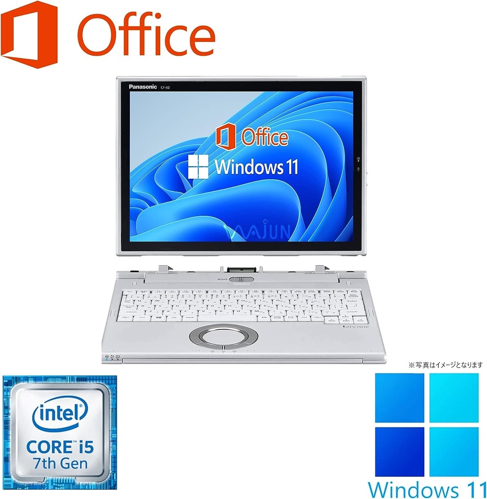 Panasonic 2in1ノートPC CF-XZ/12型2K液晶(2160×1440)/タッチパネル/Win 11 Pro/MS Office 2019 H&B/Core i5-7300U/WEBカメラ/WIFI/Bluetooth/HDMI/8GB/256GB SSD (整備済み品)