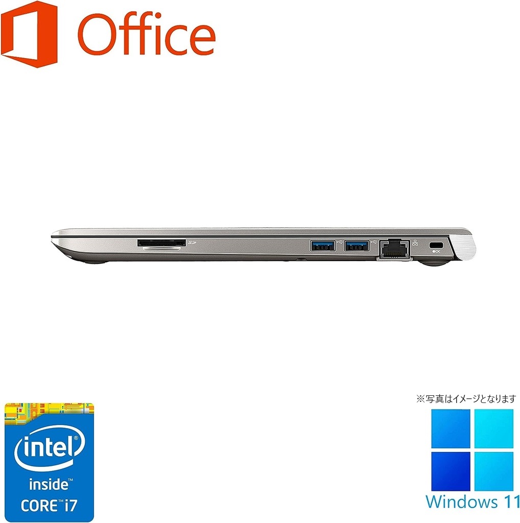東芝 ノートPC R63P/13型フルHD/Win 11 Pro/MS Office H&B 2019/Core i7-5500U/WIFI/Bluetooth/HDMI/8GB/512GB SSD (整備済み品)