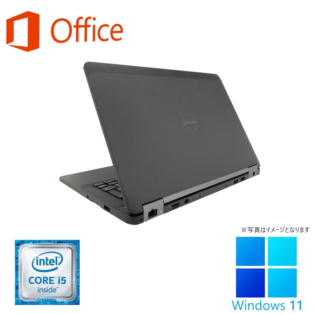 ノートパソコン ノートPC Win11 DELL E7270 第六世代 Corei5 12型 WIFI Bluetooth Webカメラ内蔵 新品メモリ16GB SSD256GB MS Office2019 Win11 中古パソコン