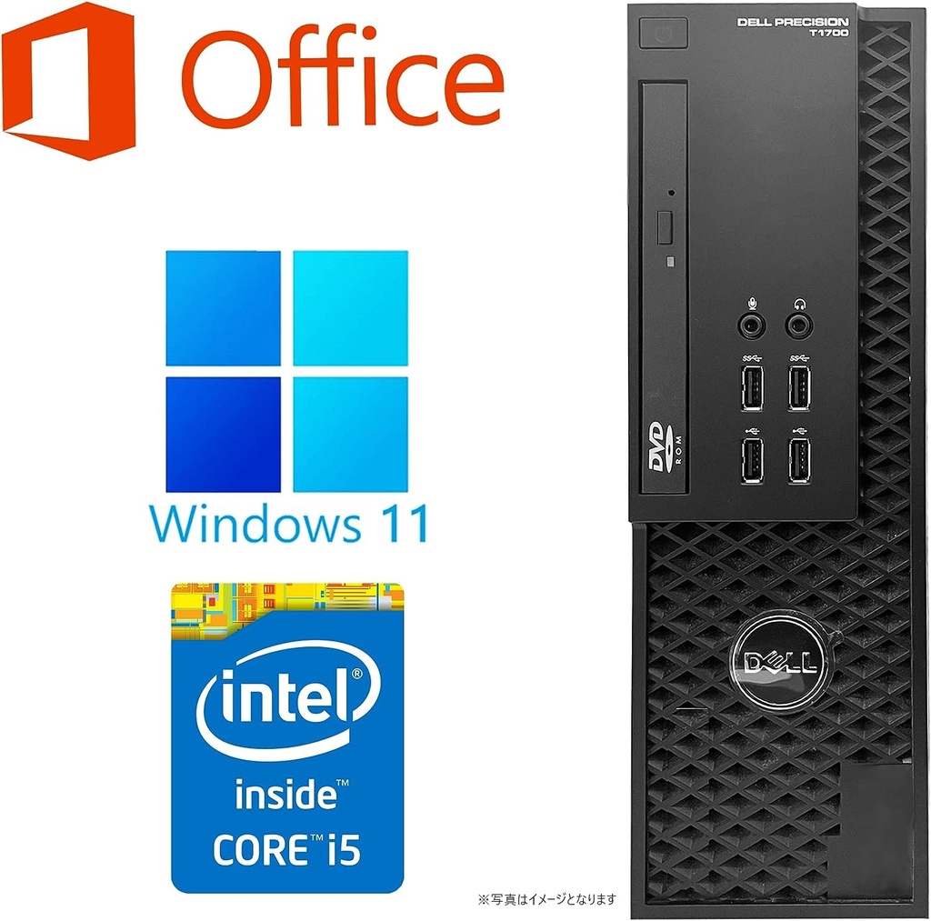 DELL デスクトップPC T1700/MS Office H&B 2019/Win 11 Pro/Core i5-4570/WIFI/Bluetooth/DVD/8GB/256GB SSD (整備済み品)