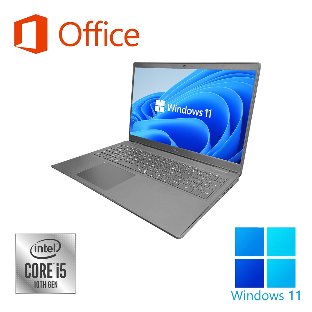 ノートPC 中古パソコン ノートパソコン 第10世代Core i5 DELL 3510 Type-C WEBカメラ 15.6インチ　テンキー Win11 8GBメモリ 大容量SSD512GB Microsoft Office2019