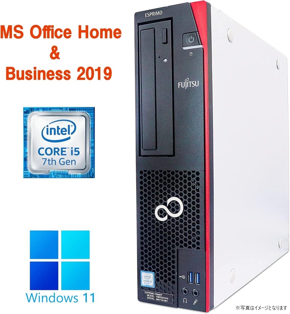富士通 デスクトップPC D588/Win 11 Pro/MS Office H&B 2019/Core i5-8500/WIFI/Bluetooth/DVD/8GB/256GB SSD (整備済み品)
