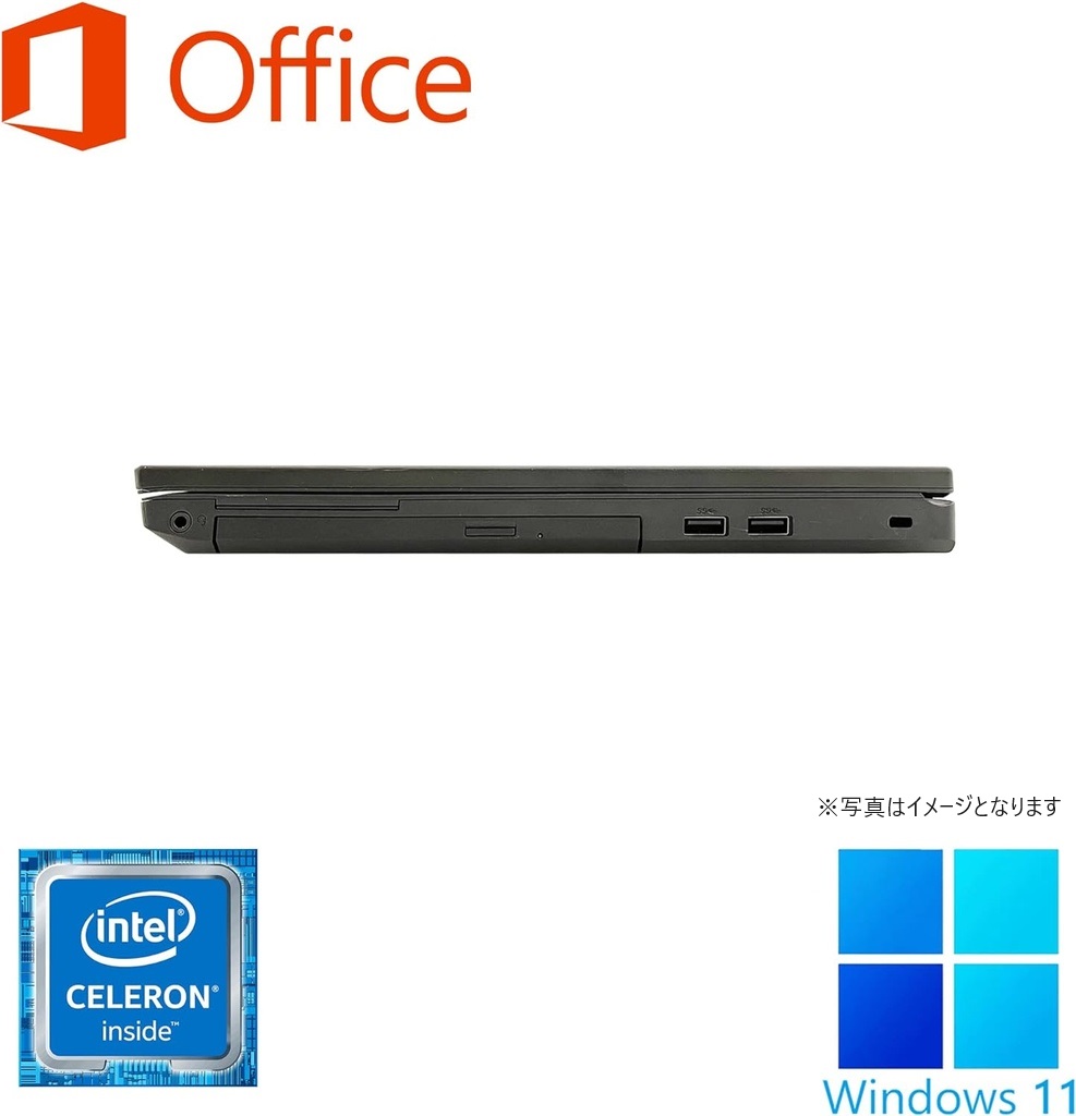 Lenovo (レノボ) ノートPC L570/15.6型/10キー/Win 11 Pro/MS Office H&B 2019/Celeron 3955U/WIFI/Bluetooth/DVD/8GB/256GB SSD (整備済み品)
