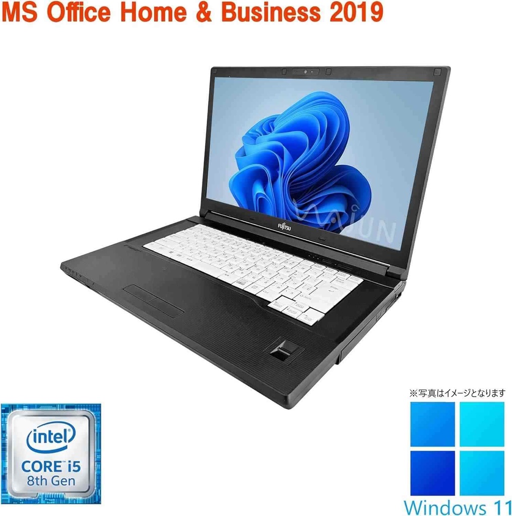 中古整備済みパソコン　 富士通 ノートPC A748/15.6型/Win 11 Pro/MS Office H&B 2019/Core i5-8350/WEBカメラ/WIFI/Bluetooth/HDMI/DVD/8GB/256GB SSD