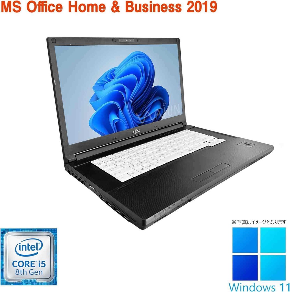 中古整備済みパソコン　 富士通 ノートPC A748/15.6型/Win 11 Pro/MS Office H&B 2019/Core i5-8350/WEBカメラ/WIFI/Bluetooth/HDMI/DVD/8GB/256GB SSD