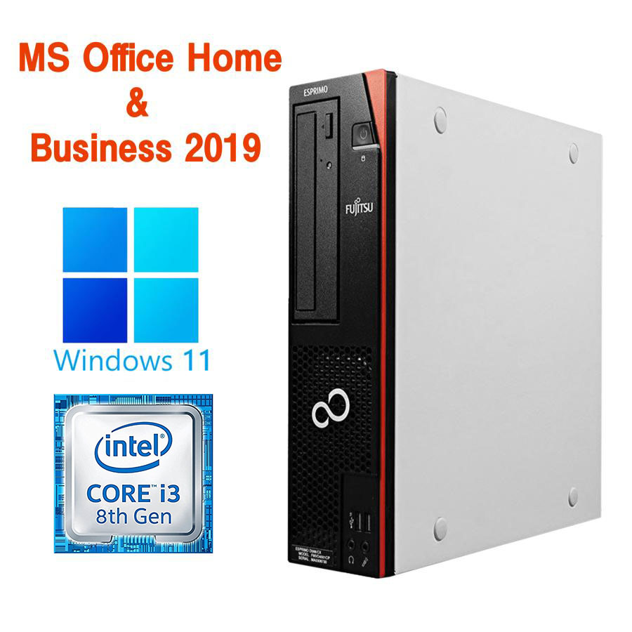 HP デスクトップPC 富士通D588/27インチ液晶セット/Win 11 Pro/MS Office H&B 2019 /Core i3-8100/WIFI/Bluetooth/16GB/SSD256GB (整備済み品)