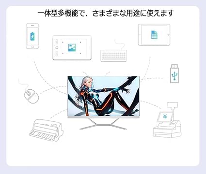 【23.8型フルHD】【第4世代 i5-4200M】wajun(ワジュン) 一体型PC Pro-X10/Win11 Pro/MS Office H&B 2019/wajunのwifi/Bluetooth/HDMI/WEBカメラ/4GB/128GB SSD