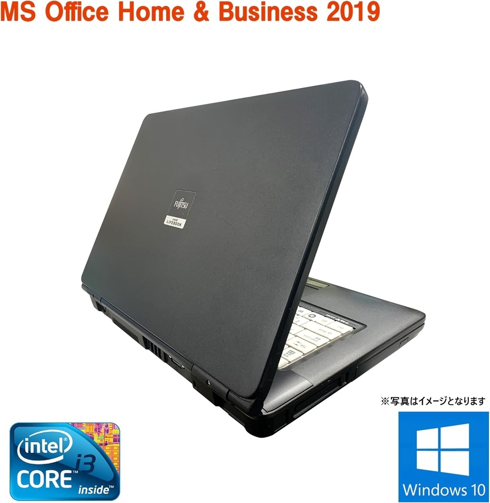 富士通 ノートPC A550 /15.6型/Core i3-M370/Win10 Pro/MS Office H&B 2019 /WIFI/Bluetooth/DVD/4GB/128GB SSD/整備済み中古パソコン