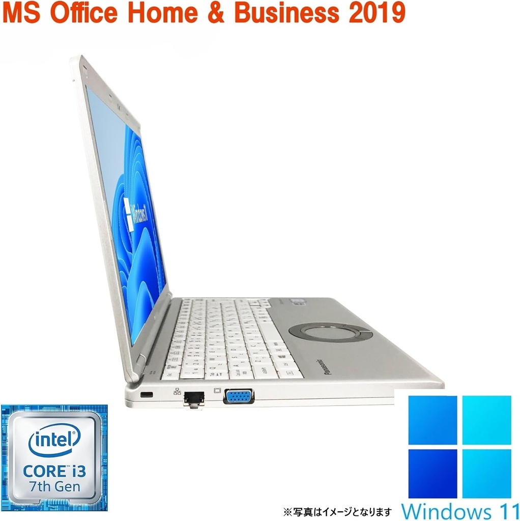 Panasonic ノートPC CF-SZ6 / 12型フルHD / Win11 Pro/MS Office H&B 2019 / Core i3-7100U / WEBカメラ/WIFI/Bluetooth/HDMI / 4GB /128GB SSD/整備済み中古PC