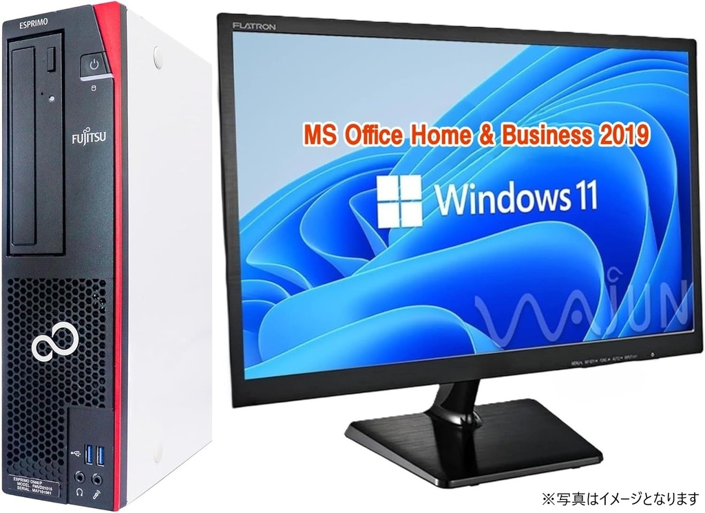 富士通 デスクトップPC D586/24型液晶セット/Core i5-6400/Win11 Pro/MS Office H&B 2019/wifi/Bluetooth/DVD/16GB/1TB SSD/office2024に変更可/中古整備済み品