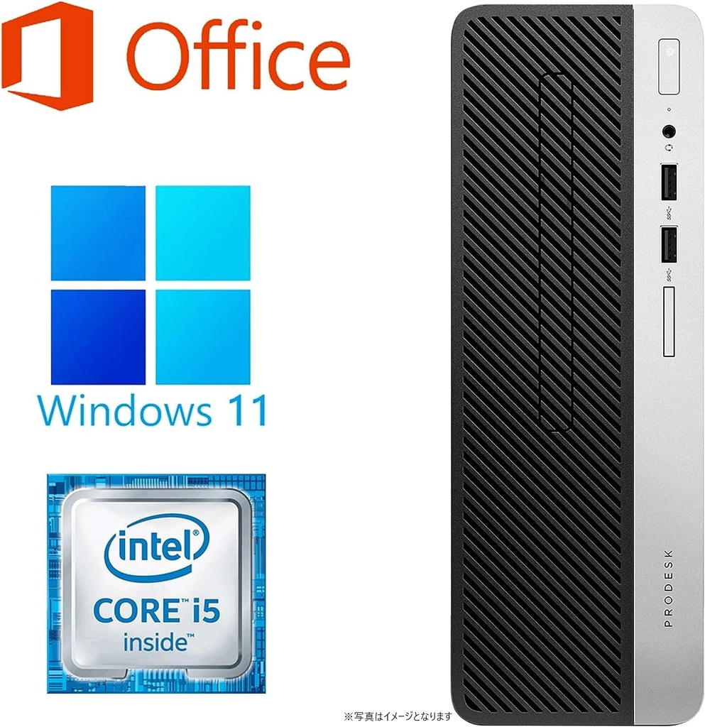 エイチピー デスクトップPC 400G4/Win 11 Pro/MS Office H&B 2019/Core i5-6500/WIFI/Bluetooth/DVD/16GB/512GB SSD (整備済み品)