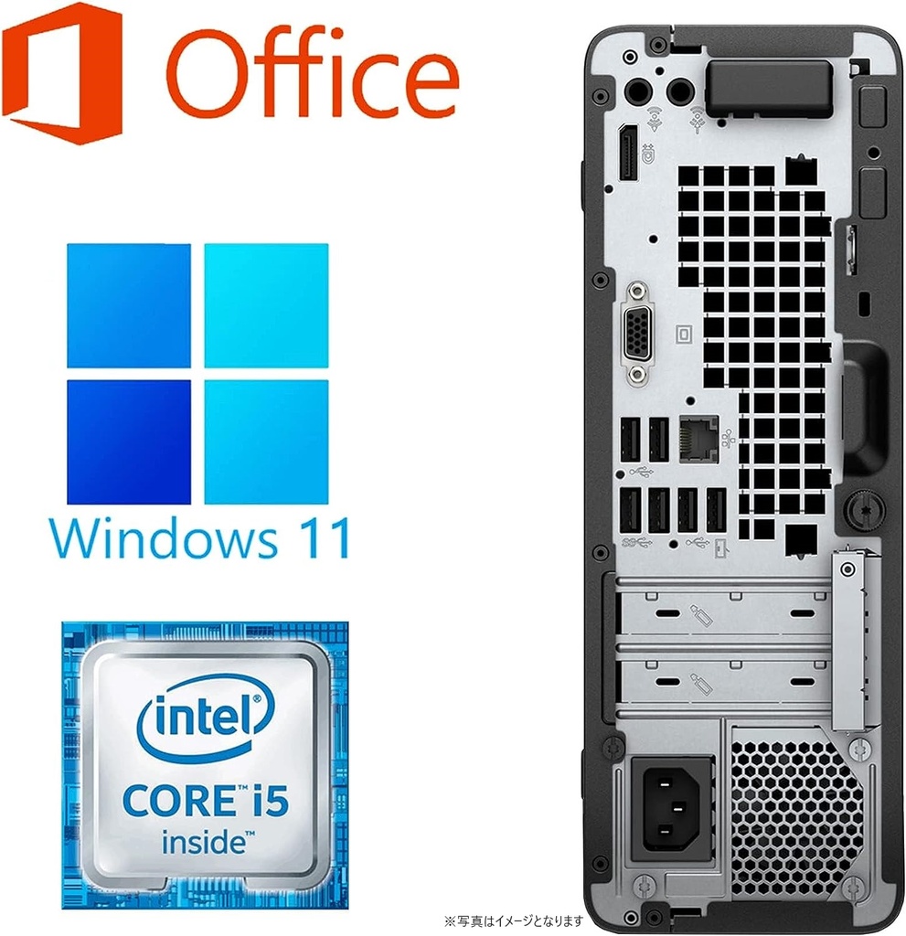 エイチピー デスクトップPC 400G4/Win 11 Pro/MS Office H&B 2019/Core i5-6500/WIFI/Bluetooth/DVD/16GB/512GB SSD (整備済み品)