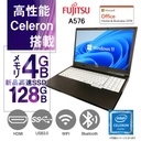 富士通 ノートPC A576/15.6型/10キー/Win 11 Pro/MS Office H&B 2019/Celeron 3855U/WIFI/Bluetooth/HDMI/DVD-RW/4GB/128GB SSD (整備済み品)