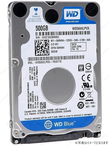 WESTERNDIGITAL 内蔵 ハードディスク 2.5インチ　500GB 8MB SATA 7mm WD5000LPVX wbx1999