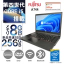 富士通 ノートPC A744/15.6型/Win 11 Pro/MS Office H&B 2019/Core i5-第４世代/10キー/WIFI/Bluetooth/HDMI/DVD/8GB/256GB SSD (整備済み品)